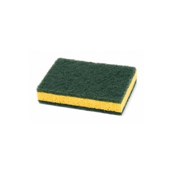 6 in Thick Sponge W/Green Scrub Pads On Each Side, 50PK